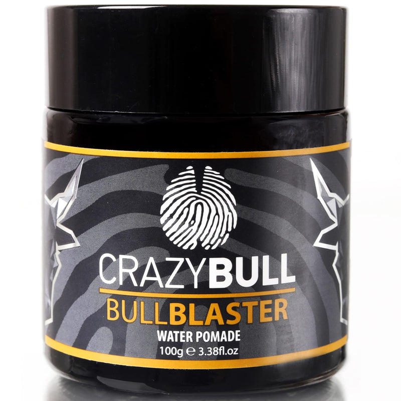 Crazy Bull Pomade - Vegan & Water Based Strong Hold Hair Styler with High Shine Finish - Styling Product with Artificial Beeswax for Thickening, Volumising, & Defining Hair - Light Cologne Scent - NewNest Australia