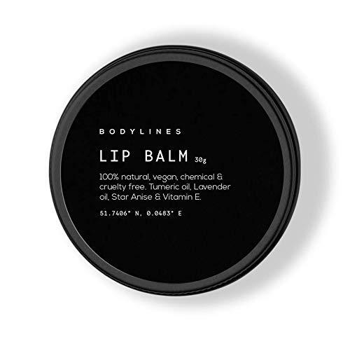 Bodylines Intense Lip Repair 100% Natural Organic Vegan Lip Balm, Avocado Oil, Coconut Oil, Shea Butter & Turmeric. Infused with Vitamin E & Tea Tree. Ultra Hydrating & Moisturising. 30g - NewNest Australia