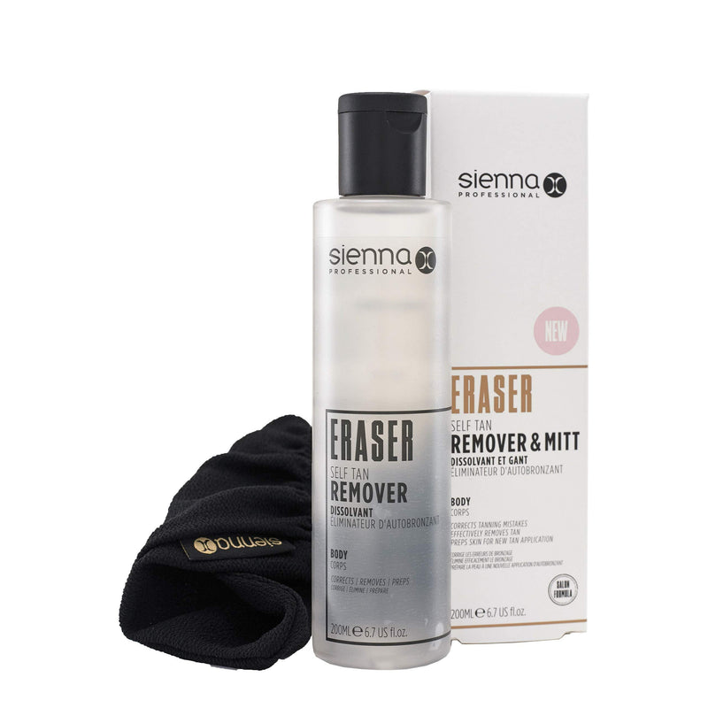 Sienna X Eraser Self Tan Remover & Mitt. Exfoliating And Moisturising Eraser Perfect For Creating A Fresh Base For New Tan. Removes Stubborn Build Up. Formulated With Aloe Vera And Willow Bark. - NewNest Australia