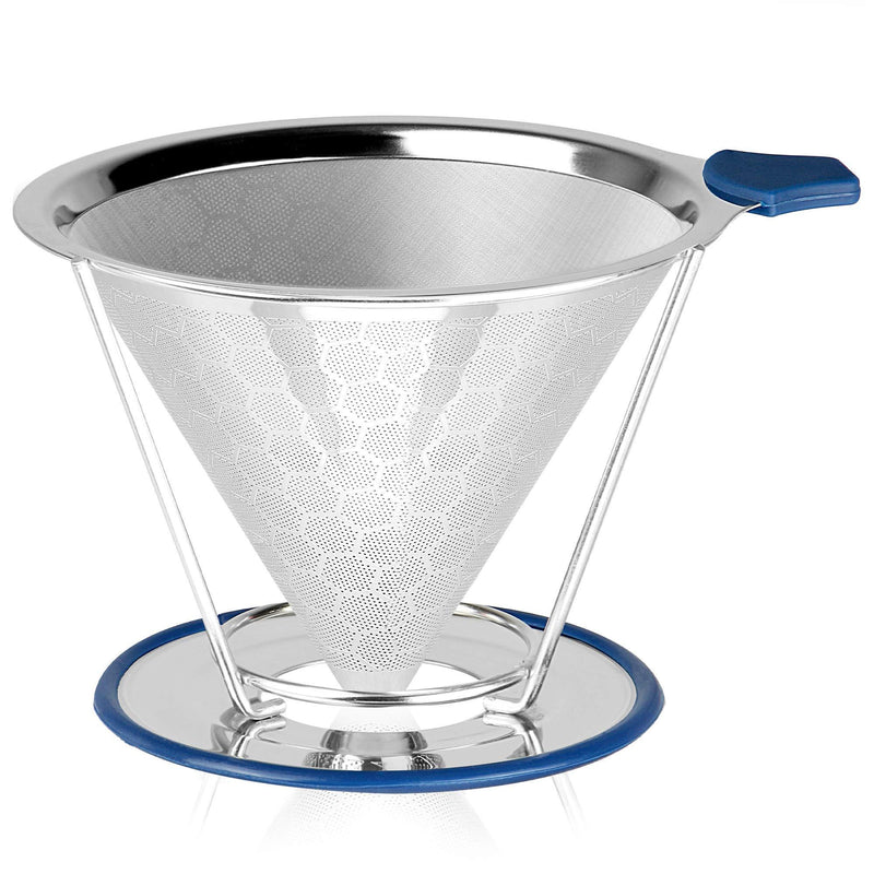 Pour Over Coffee Drip Filter | Reusable Stainless Steel Honeycomb Mesh Cone Coffee Dripper | Paperless Filter Coffee Maker with Separate Stand | M&W - NewNest Australia