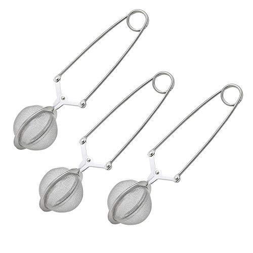 SUNTRADE 3 Pack Handle Stainless Steel Mesh Snap Ball Loose Leaf Tea Infuser Strainer Secure Locking - NewNest Australia