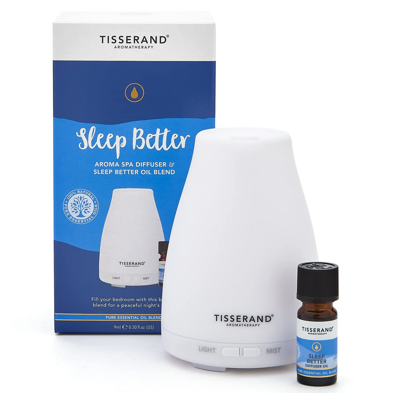 Tisserand Aromatherapy | Sleep Better | Aroma Spa Diffuser With Lavender, Jasmine & Sandalwood Diffuser Oil | 100% Pure Essential Oil Diffuser Set | 1 x 9ml Sleep Better Aroma Spa - NewNest Australia