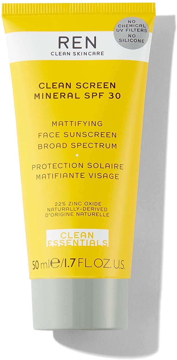 REN Clean Skincare Clean Screen Mineral Mattifying Face Sunscreen for Sensitive Skin SPF30 50 ml - NewNest Australia