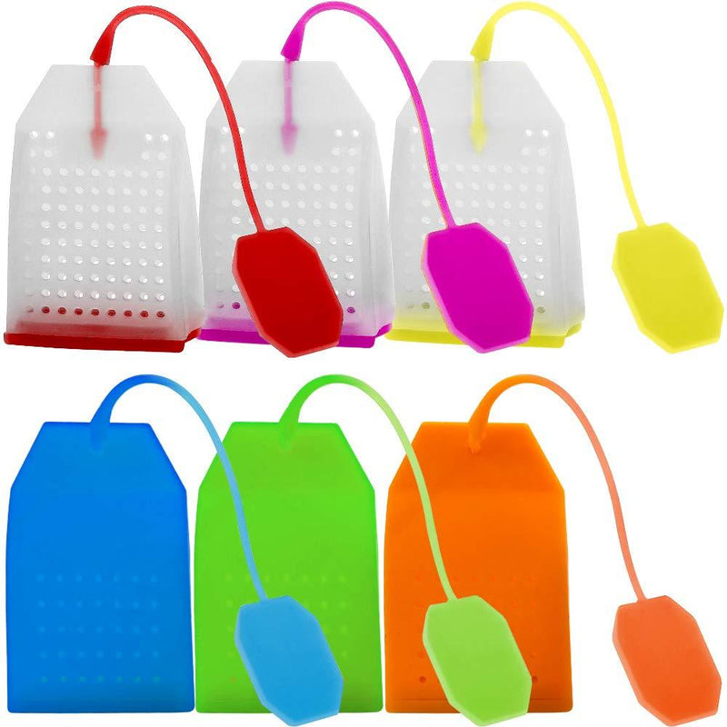 6 Pcs Silicone Tea Infusers, FineGood Reusable Safe Loose Leaf Tea Bags Strainer Filter with Long Rope - 6 Colors - NewNest Australia