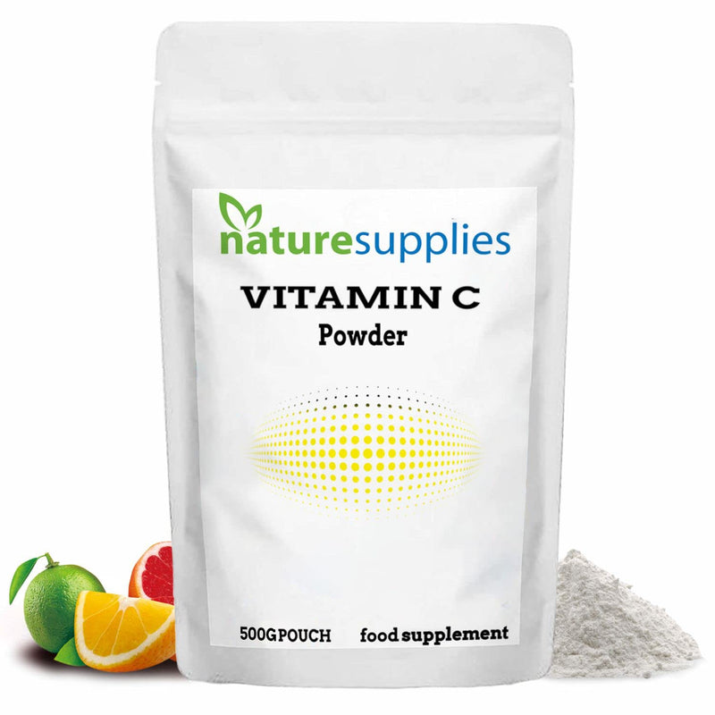 Vitamin C Powder 500g Ascorbic Acid UK Non GMO - Pharmaceutical Grade, Highly Concentrated No Chemicals in Our Supplements - Suitable for Vegans - Naturesupplies 500 g (Pack of 1) - NewNest Australia