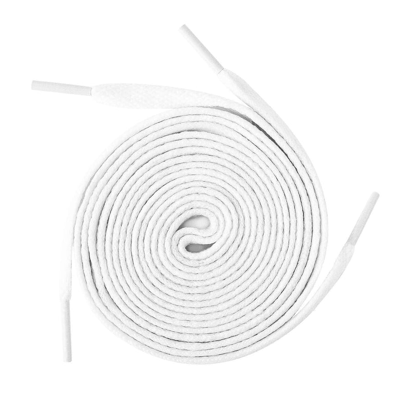 FILWO Shoe Laces Flat Trainer Shoelaces - [1 Pair, 2 Pairs, 3 Pairs (Wide 9MM)] Flat Trainer Shoes Laces Working Shoelaces Replacements, Sneakers Lace Men Women Adults Kids Laces 120CM/47.2INCH White - NewNest Australia