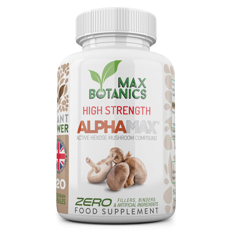 ALPHAMAX® Active Hexose Correlated Compound - High Strength Formula - 600mg - Made from Shiitake Mushrooms - No Additives - UK Made - GMP Standards (120 Capsule Bottle) 120 Count (Pack of 1) - NewNest Australia