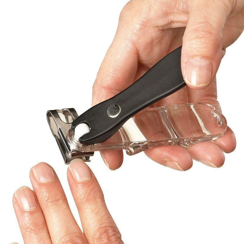 CAREOR 360 Degree Rotary Nail Clipper | Stainless Steel Sharp Blade Fingernail Toenail Clipper, Trimmer And Cutter Toe nail Clipper - Ergonomic Design To Easily Trim Finger And Toenails (Black) Black - NewNest Australia