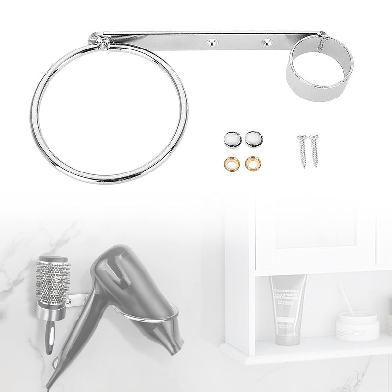 Hairdryer Holder Wall Mounted, Stainless Shelf Hanging Rack Hairdryer Holder Station Stand Hairdryers & Tongs Rack for Salon Bathroom Washroom Wall Fitting Punch Installation with Comb Hole - NewNest Australia