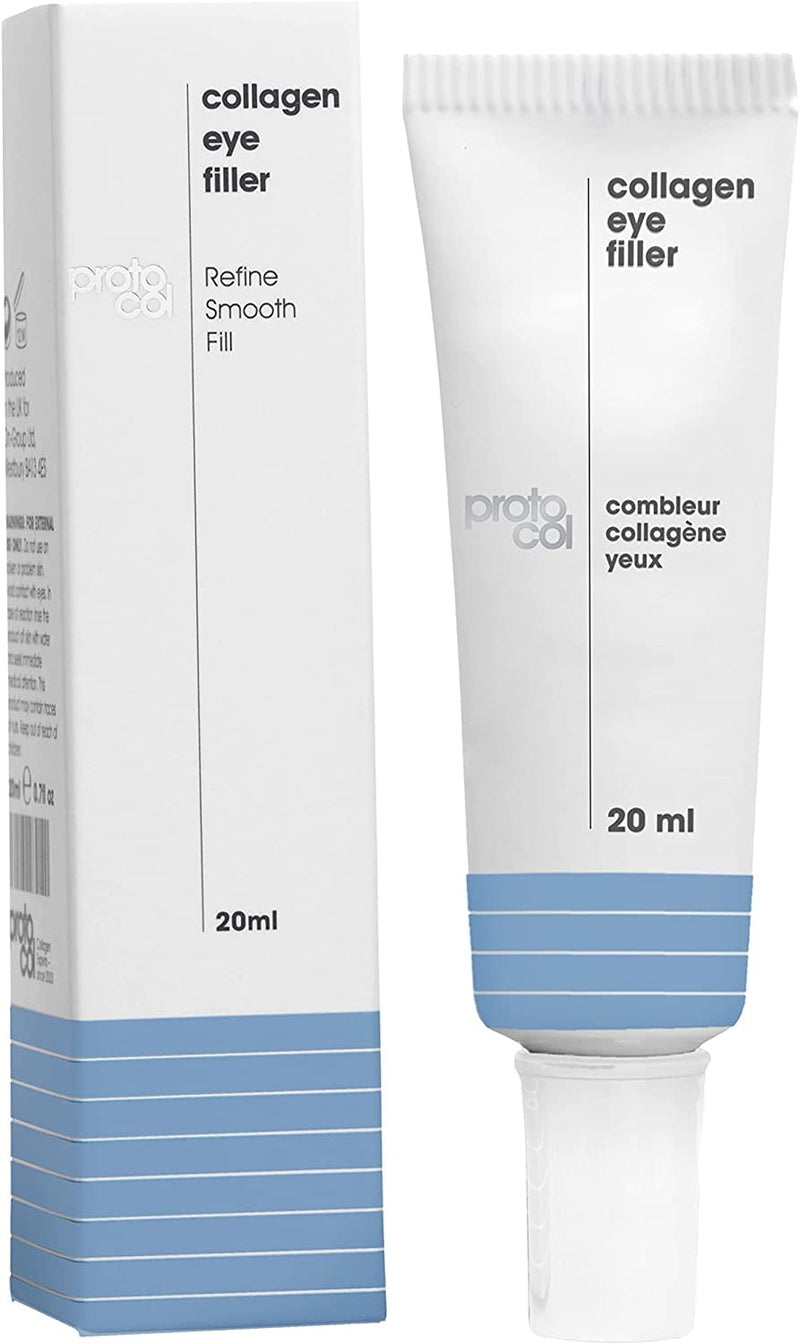 Proto-col - Hydrating Collagen Eye Cream, Boosts, Brightens and Moisturises Puffy Bags, Dark Circles and Crow's Feet for Younger Looking Skin, Made with Hyaluronic Acid and Vitamin C (20ml) - NewNest Australia
