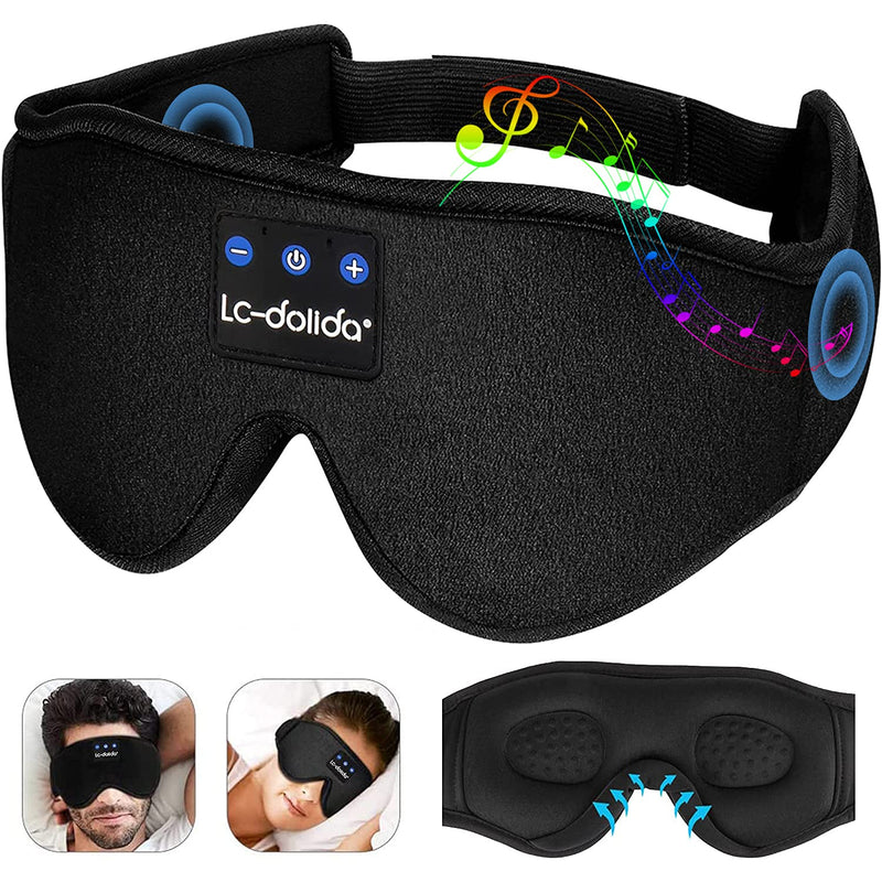 Sleep Headphones, Bluetooth Sleep Mask 3D Sleeping Headphones Blackout Blindfold，Perfect for Side Sleepers,Yoga,Meditation Great Gift for Men Women (3D Black) 3d Black - NewNest Australia