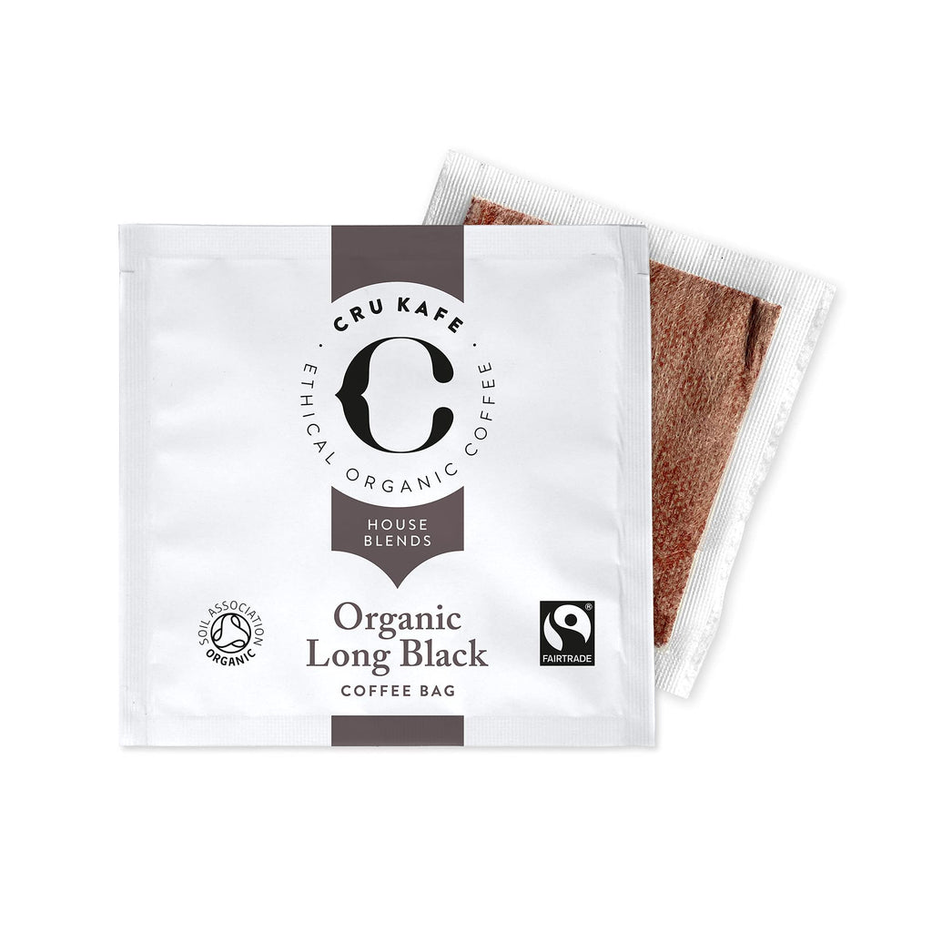 CRU Kafe Organic Coffee Bags | Strength 9 | Big Bodied & Smoky-Sweet Flavour | Organic, Fairtrade & Soil Association Certified | Convenient Coffee Bags | Just Add Water - 3 Boxes of 10 Bags Single - NewNest Australia