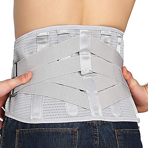Lower Back Braces for Back Pain Relief - Compression Belt for Men & Women - Lumbar Support Waist Backbrace for Herniated Disc, Sciatica, Scoliosis - Breathable Mesh Design, Adjustable Straps (M, Gray) M(Navel:35"-39") - NewNest Australia