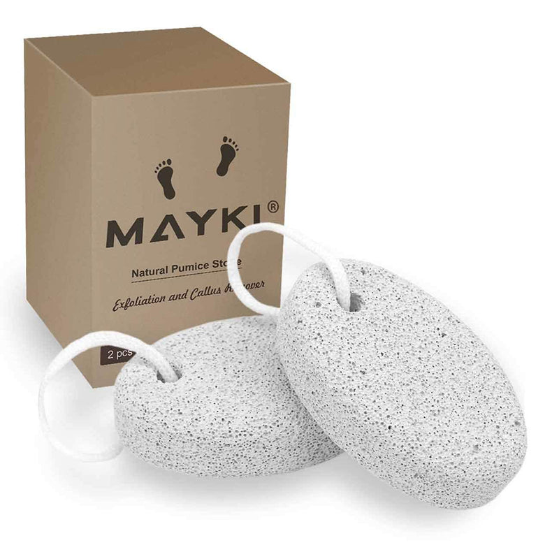 Pumice Stone 2Pcs, Natural Lava Pumice Stone for Feet/Hands/Body, White Calluse Remover/Foot Scrubber Stone for Dead/Hard Skin, Foot File for Men/Women by MAYKI Grey - NewNest Australia