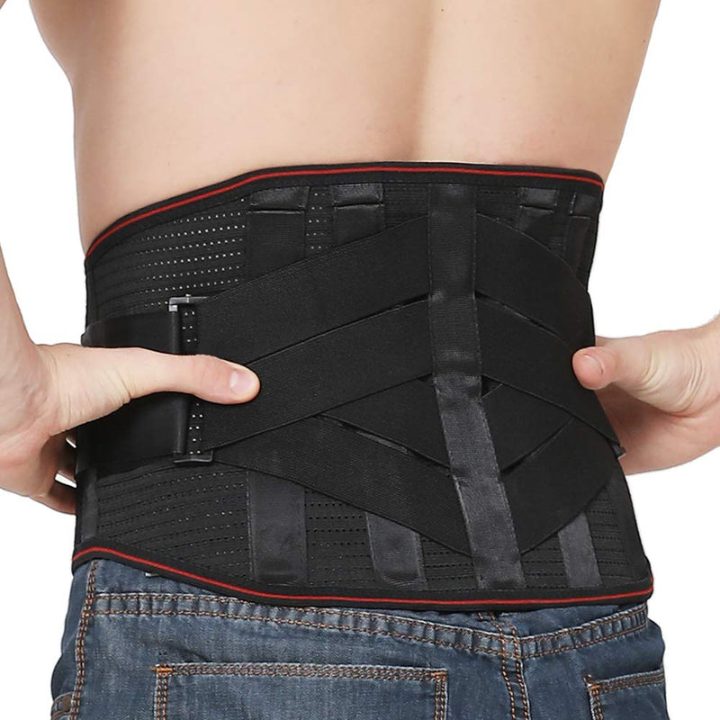 Lower Back Braces for Back Pain Relief - Compression Belt for Men & Women - Lumbar Support Waist Backbrace for Herniated Disc, Sciatica, Scoliosis - Breathable Mesh Design, Adjustable Straps(S, Black) S(Navel:30"-35") - NewNest Australia