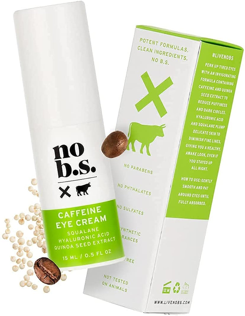 No B.S. Caffeine Eye Cream With Hyaluronic Acid and Plant Based Squalane. Firming Under Eye Cream For Dark Circles And Crows Feet Wrinkles. Puffy Eye Treatment. Rapid Results. Single - NewNest Australia