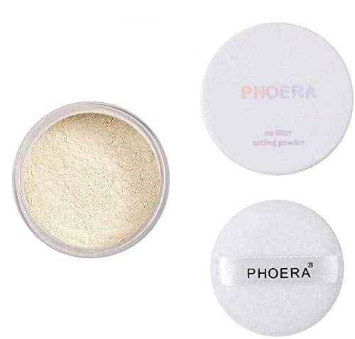 Aquapurity - PHOERA Translucent Makeup Setting Matte Face Powder + Puff Long Lasting Lightweight Foundation Make Up Fixer Beauty Blender Highlighter Palette Flash Photography (101-Translucent) 101 - Translucent - NewNest Australia