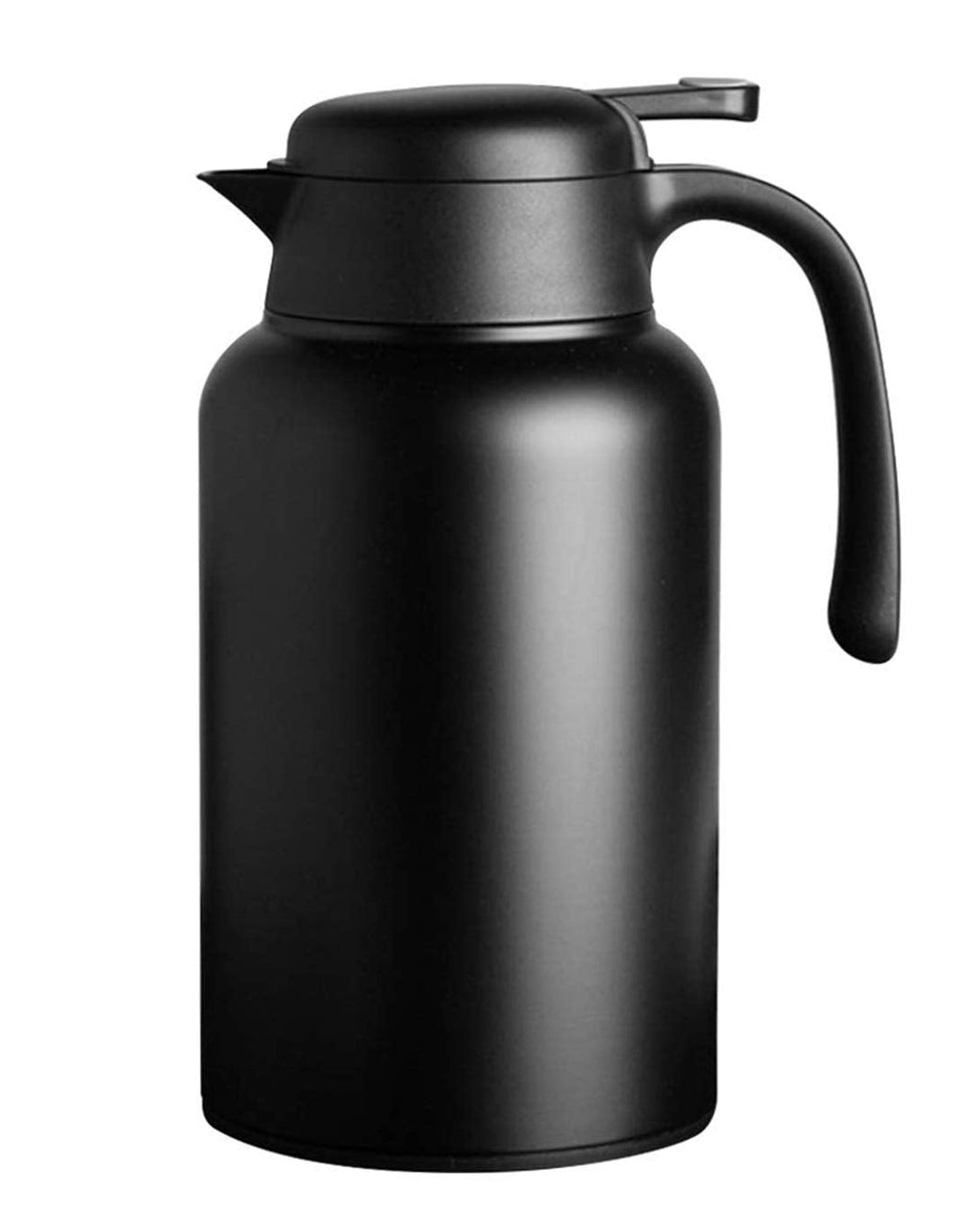 Luvan 2.0 Litre 304 18/10 Stainless Steel Thermal Carafe/Double Walled Vacuum Insulated Coffee Pot with Press Button Top,12+ Hrs Heat&24+ Hrs Cold Retention,BPA Free,for Coffee,Tea,Beverage (Black) Black - NewNest Australia