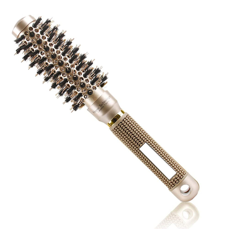 TEEROVA Ceramic & Ionic Round Barrel Hair Brush with Boar Bristle, Best Roller Hairbrush for Blow Drying, Curling&Straightening, Volume&Shine (2.1") 2.1 Inch - NewNest Australia