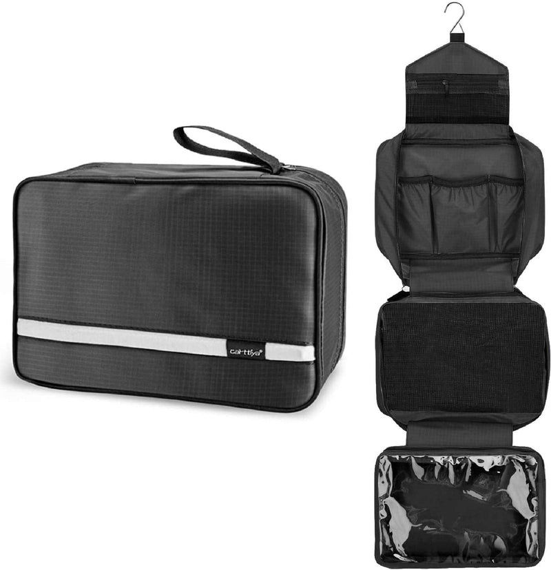Carttiya Large Toiletry Bag - Men and Women Travel Make up Wash Bag, Cosmetic Waterproof Hanging Toiletries Bag for Business Trip,Gym,Vacation and Household Black - NewNest Australia