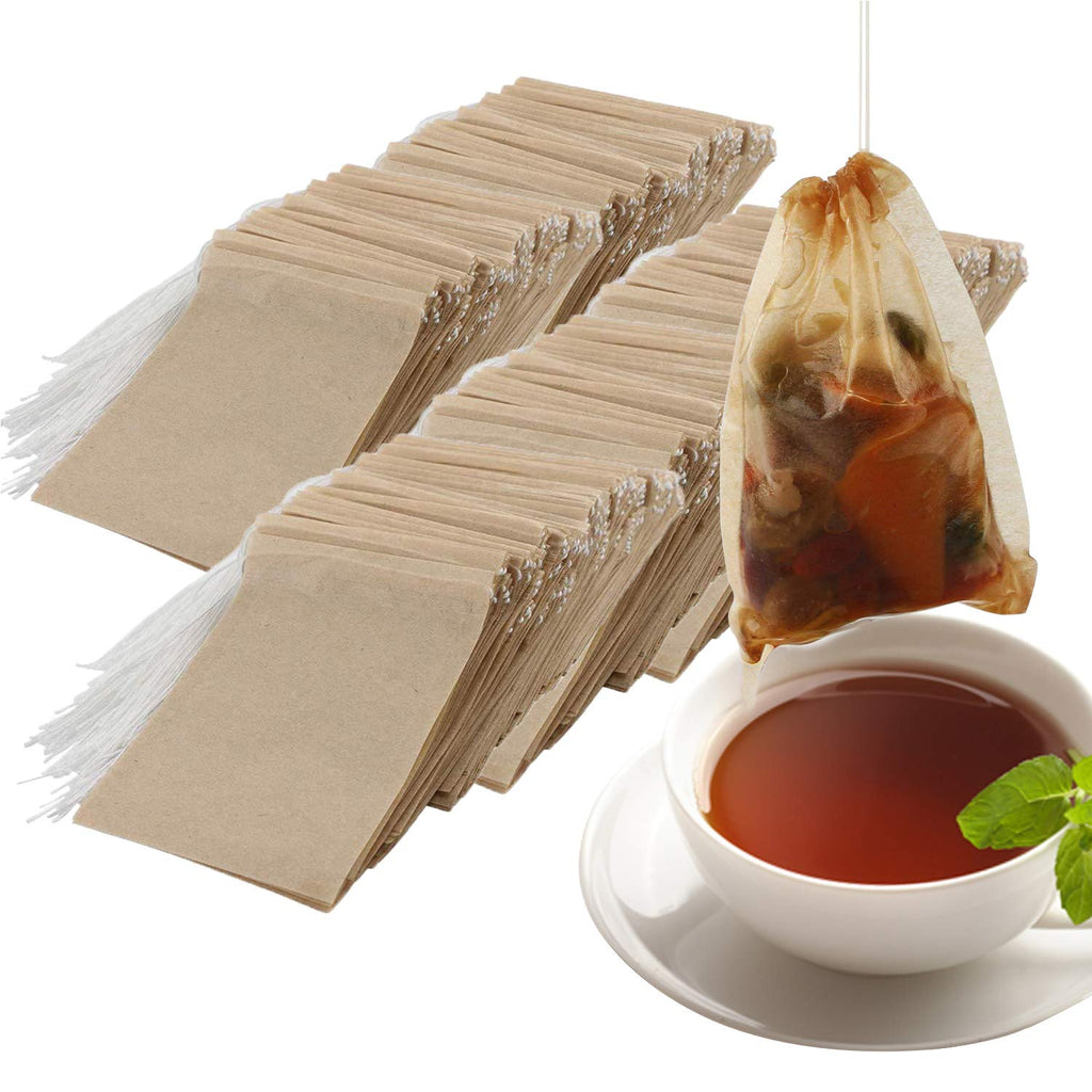 NEPAK 600PCS Disposable Tea Filter Bags Unbleached,Paper Tea Filter Bags for Loose Tea and Coffee with Drawstring Safe Strong Penetration（6 x 8 cm） 6 x 8 cm - NewNest Australia