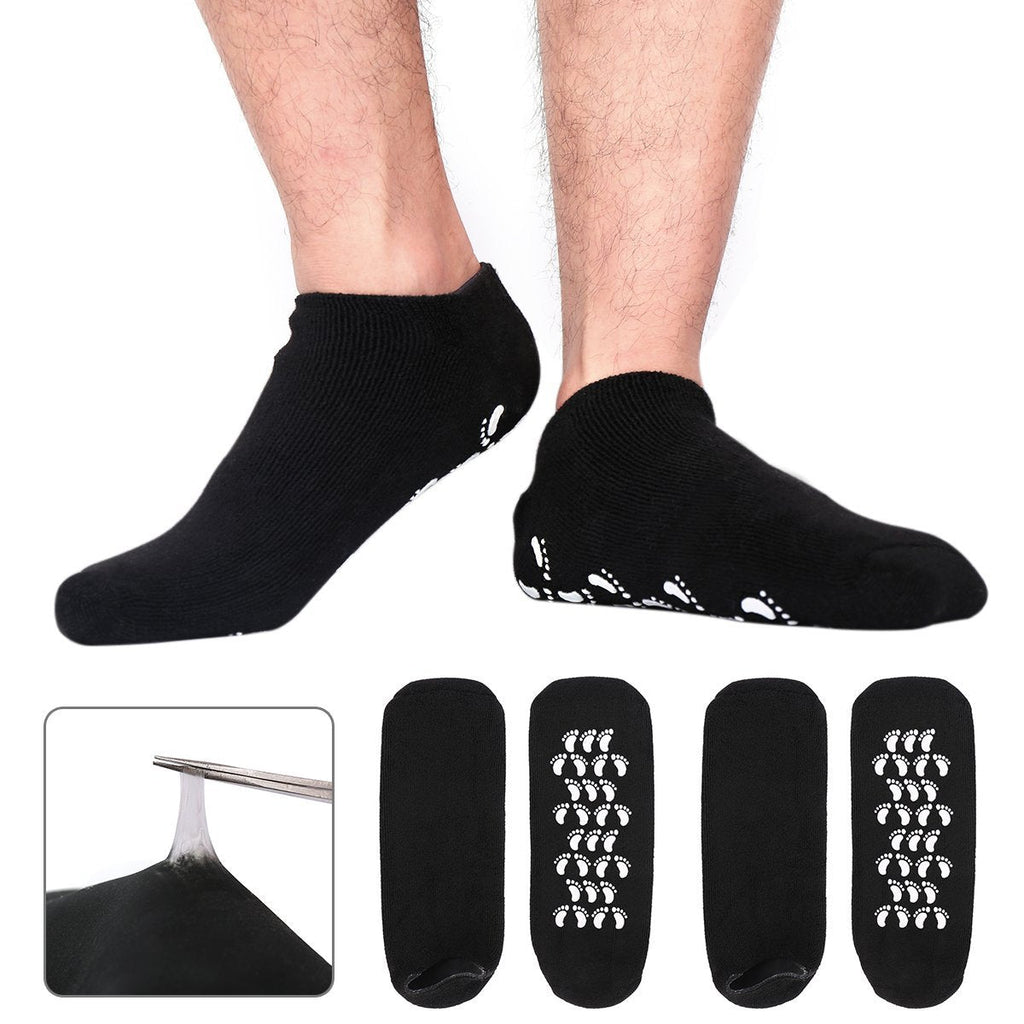 Wendapai Moisturizing Gel Spa Socks, Large Men's SPA Care Socks for Dry Cracked Rough Feet Repair Cracked Skin and Exfoliate US Men 10-15 2 Pairs Black - NewNest Australia