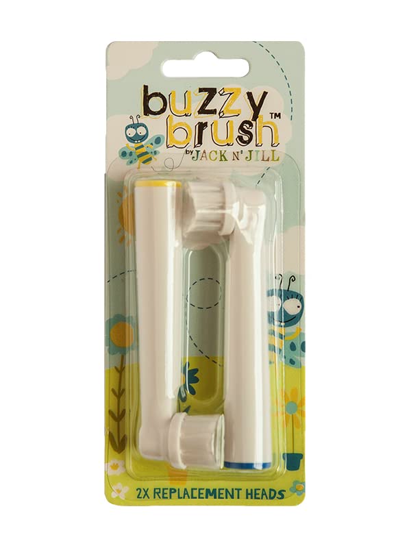 Jack N' Jill Kids Buzzy Brush Replacement Heads, Rotary Design with Soft Vibrations, Only Compatible with Buzzy Brush Electic Musical Toothbrush - 1 x 2 Pack - NewNest Australia