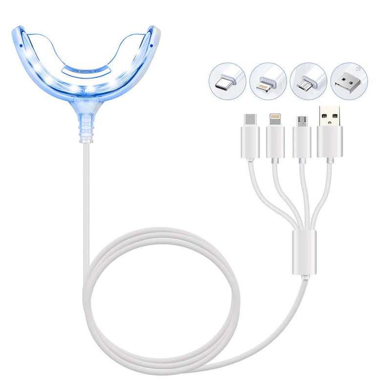 Teeth Whitening Accelerator Light, 16x Blue LED Light Mouth Tray Teeth Whitening Enhancer Light Trays Connected with iPhone/Android/USB for Home Use 1 Count (Pack of 1) - NewNest Australia