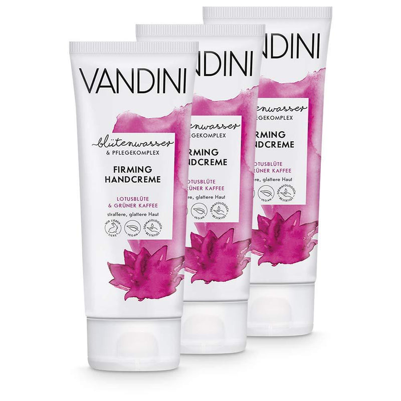 VANDINI Firming Hand Cream Lotus Blossom & Green Coffee 3 x 75 ml - NewNest Australia