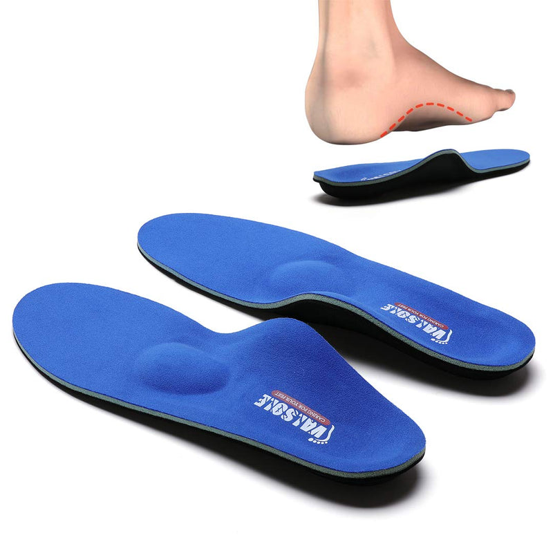 Valsole Orthotic Insole High Arch Foot Support Soft Medical Functional Insoles, Insert for Severe Flat Feet,Plantar Fasciitis,Feet Pain, Foot Valgus for Man and Woman UK-4-23cm Blue-v107b - NewNest Australia