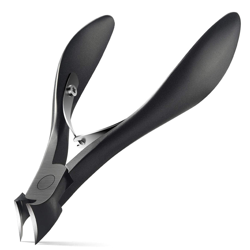 FERYES Toenail Clippers for Thick Nails, Toe Nail Clippers for Ingrown Hard Toe Nail Fingernail - Large Handle Stainless Steel Olecranon Fingernail Clipper, Black Black type2 - NewNest Australia