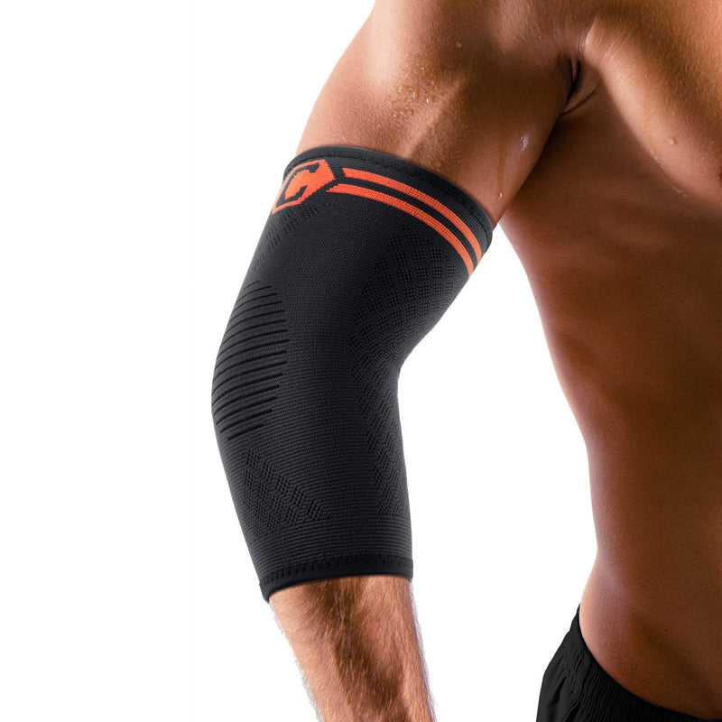 CAMBIVO Elbow Support Brace for Men & Women 2 Pack, Tennis Elbow Support Strap & Anti-slip Elbow Sleeves for Weightlifting, Arm Support, Golfers Elbow, Tennis Elbow, Tendonitis XS Orange Pair - NewNest Australia