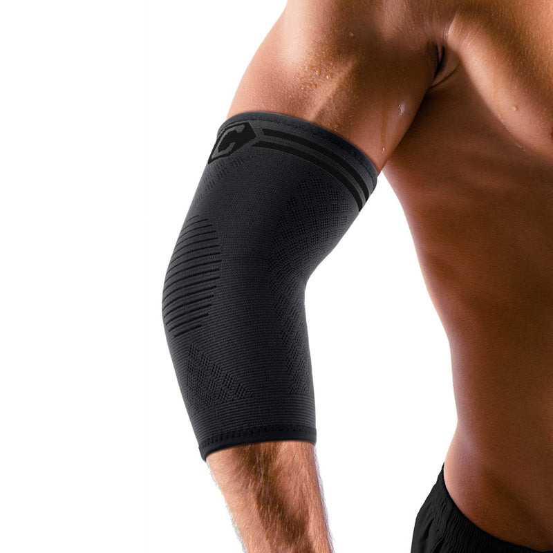 CAMBIVO Elbow Support Brace for Men & Women 2 Pack, Tennis Elbow Support Strap & Anti-slip Elbow Sleeves for Weightlifting, Arm Support, Golfers Elbow, Tennis Elbow, Tendonitis M Black Pair - NewNest Australia