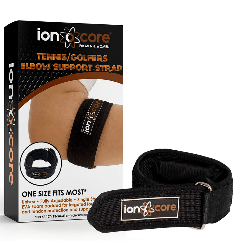 Ionocore® Tennis Elbow Support Strap - Golfers Arm Brace with Targeted Compression Pad & Fully Adjustable Clasp - Joint & Forearm Support Band to Aid Home Workouts & Exercise (1) 1 - NewNest Australia