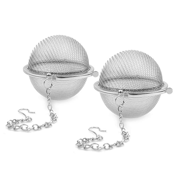 LINVINC Tea Infuser for Loose Tea - Elegant Ball Infuser - Stainless Steel Tea Strainer, Food Grade Filter, Tea Maker Infusers (2 Pack), 5.5cm/2.17inch in Diameter diameter - 5.5cm Silver (2pcs) - NewNest Australia