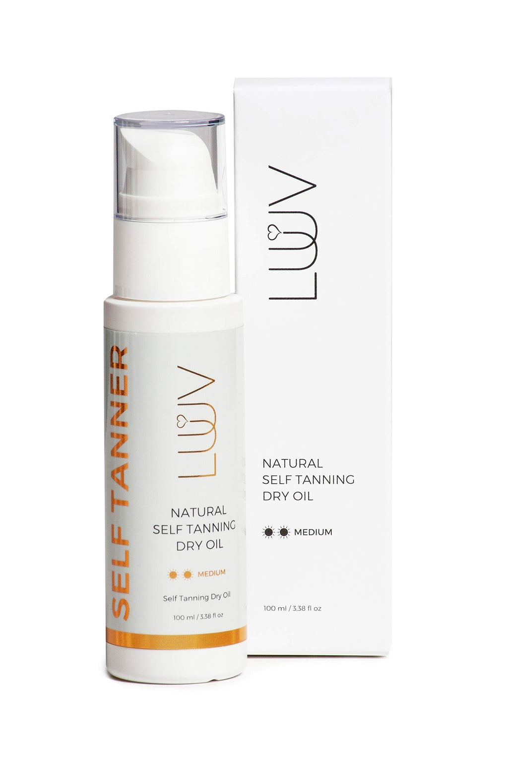 100% Natural Self Tanning Dry Oil, (Medium) 100ml/3,38 fl oz. Fragrance free, Gradual Tan with moisturizing Carrot Oil and Aloe Vera. Vegan everyday fake tan,S suitable for all skin types Medium - NewNest Australia