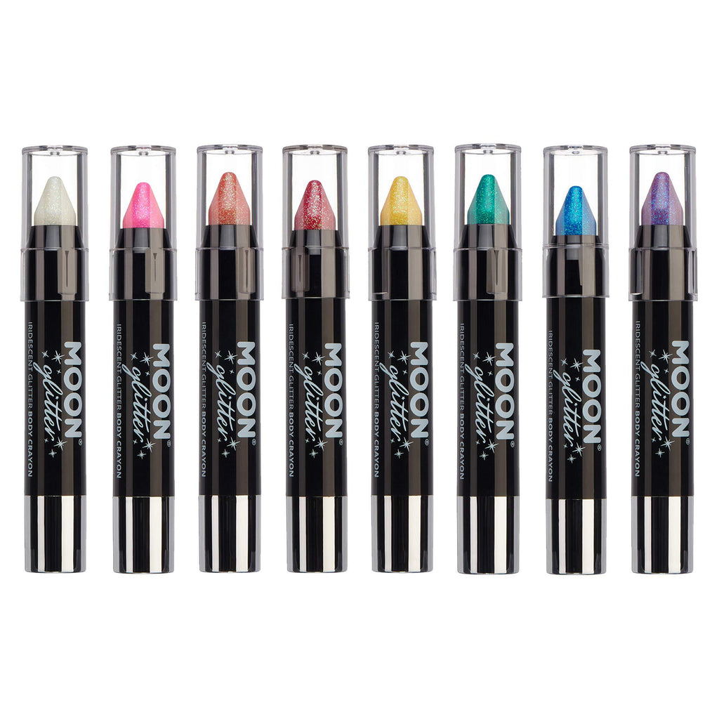 Iridescent Glitter Paint Stick/Body Crayon makeup for the Face & Body by Moon Glitter - 3.5g - Set of 8 - NewNest Australia