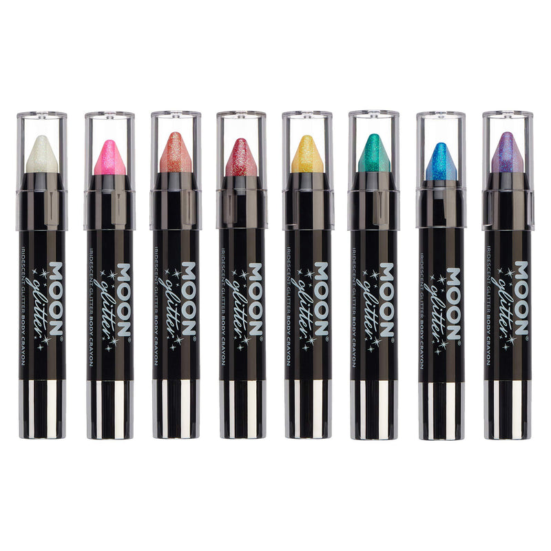 Iridescent Glitter Paint Stick/Body Crayon makeup for the Face & Body by Moon Glitter - 3.5g - Set of 8 - NewNest Australia