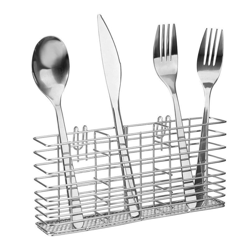 SANNO Stainless Steel Cutlery Utensil Holder Silverware Organizer Rack with Hooks Removable Drying Rack Silverware Holder Utensil Cutlery Basket Kitchen Dish Drainer Dish Drying Rack Grey - NewNest Australia