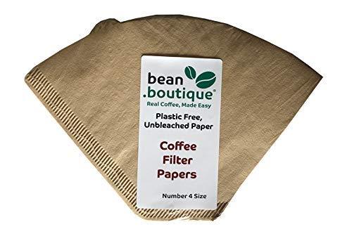 Bean.boutique Plastic Free, Unbleached Paper Empty Self Fill Coffee Filter Papers Biodegradable Size 4, 4-12 Cup, 40 - NewNest Australia