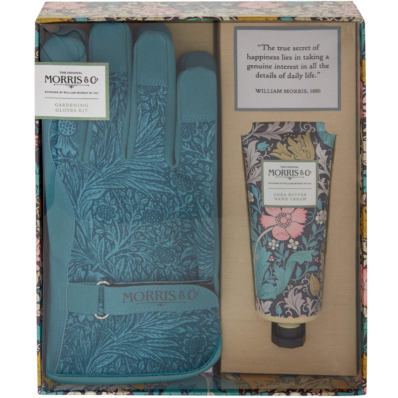 Morris Honeysuckle and Pink Clay Gardening Glove Kit with Pair of Cotton Gardening Gloves and Hand Cream in Gift Box, 455 g - NewNest Australia