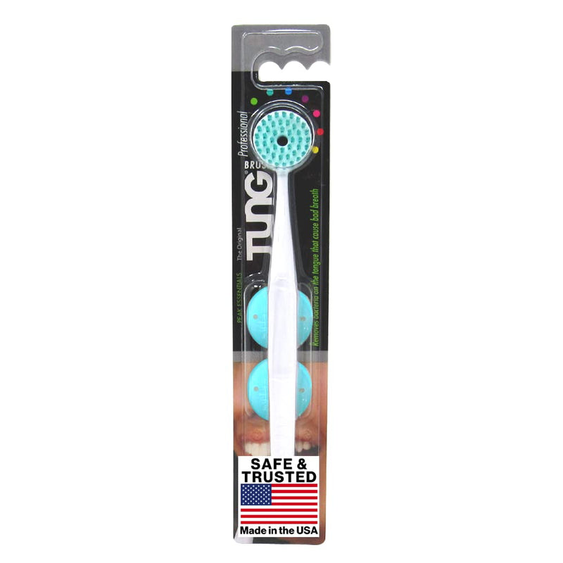 Peak Essentials | The Original TUNG Brush Kits | Premium | Tongue Cleaner | Odor Eliminator | Fight Bad Breath | Fresh Mint | BPA Free | Made in America | (1 Count w/Cap) With Cap 1 Count (Pack of 1) - NewNest Australia