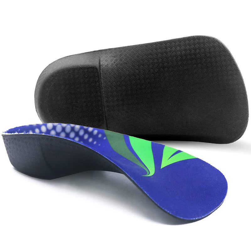 High Arch Support Insoles, FitFeet 3/4 Orthotics Shoe Insoles for Women and Men, Plantar Fasciitis Insoles for Flat Feet, Over-Pronation, Relief Heel Spur Pain Orthotic Inserts, Blue and Black, L L | 8.5~10.5 UK - NewNest Australia