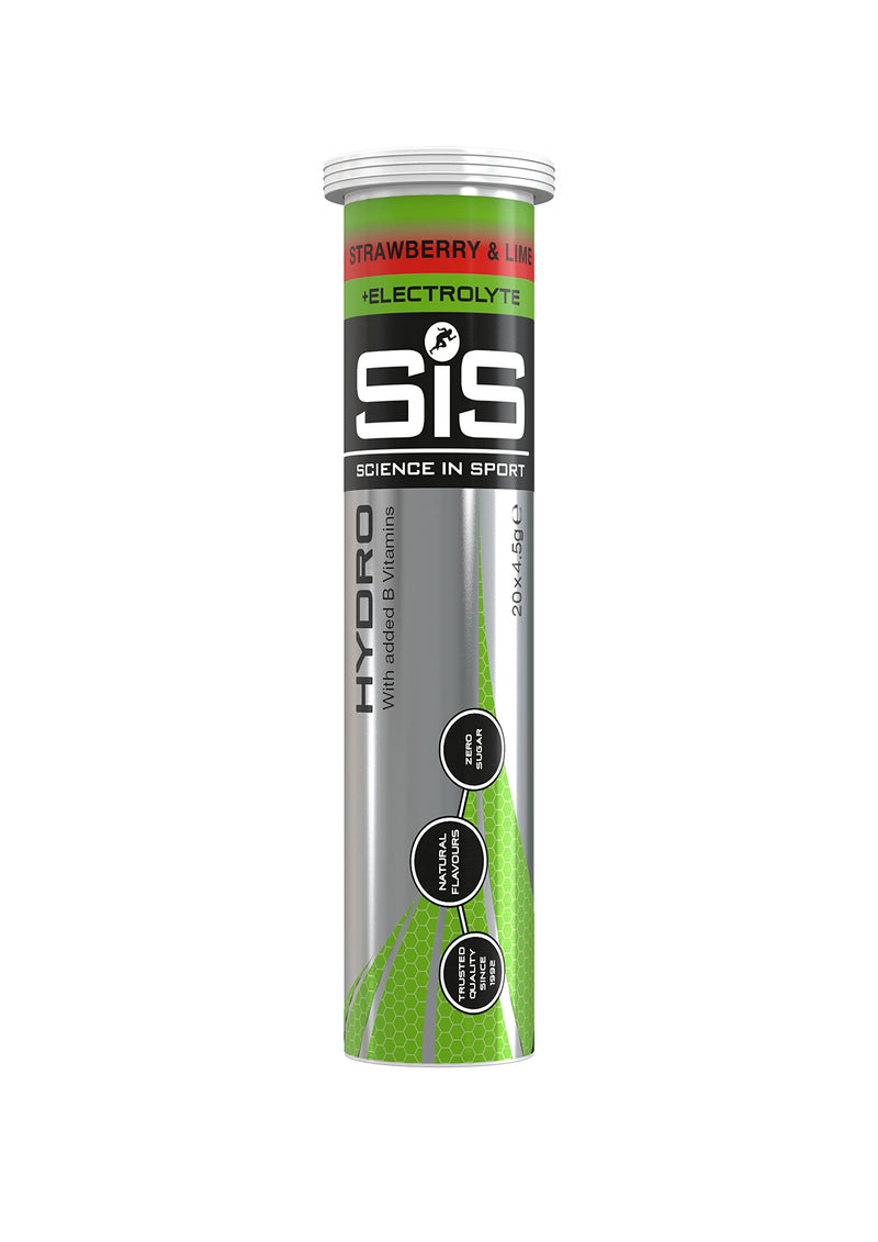 SIS Go Hydro| Zero Sugar| Effervescent Electrolyte Tablets| For Improved Hydration & Recovery | Suitable for Vegans & Vegetarians| Strawberry & Lime Flavoured, 20 Tablets Strawberry and Lime - NewNest Australia