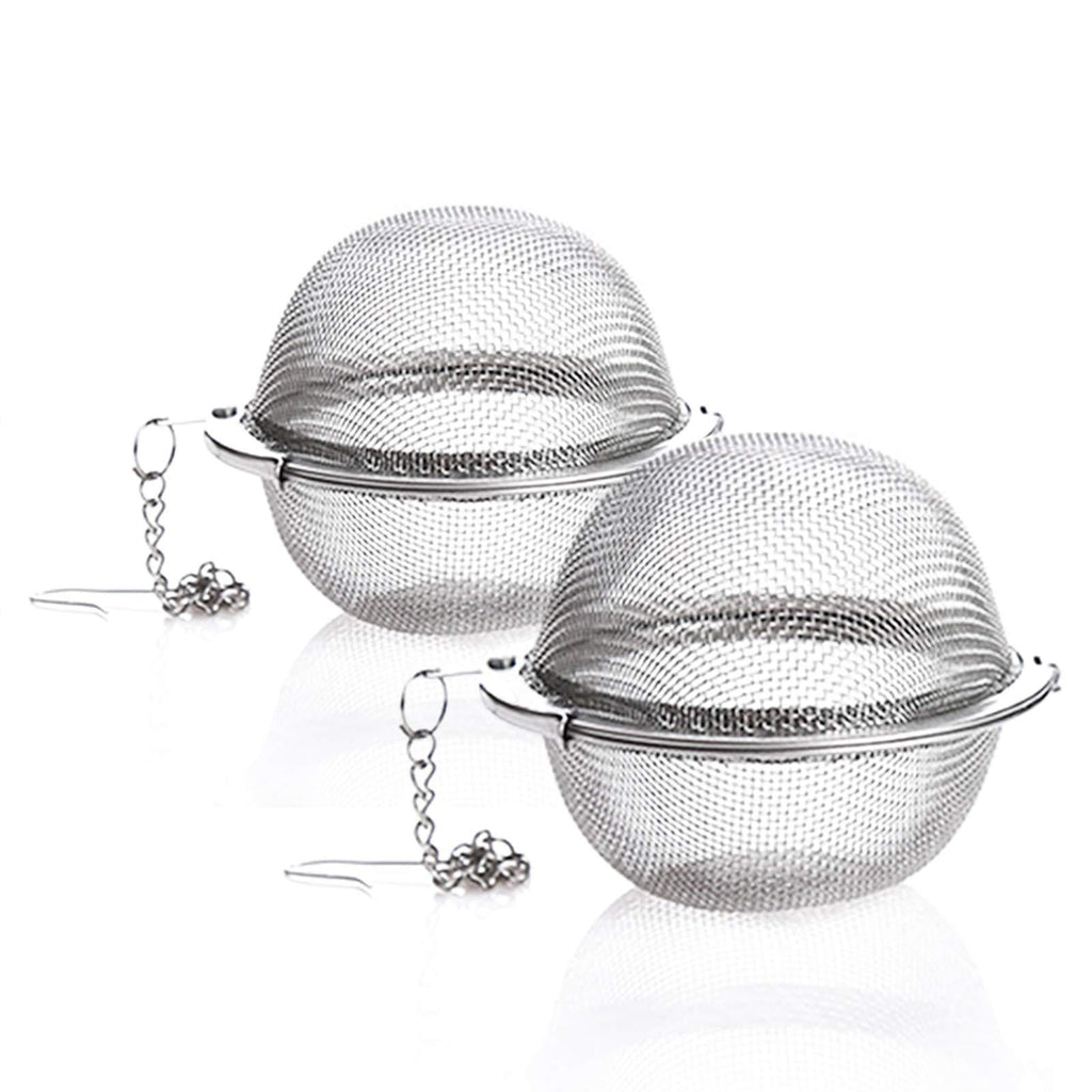 Prettyui 2 Pack Tea Strainer-Stainless Steel Mesh Tea Ball Infuser,Premium Tea Filter Tea Interval Diffuser with Extended Chain Hook for Loose Leaf Tea and Spices & Seasonings (2 Pack Tea Strainer) - NewNest Australia