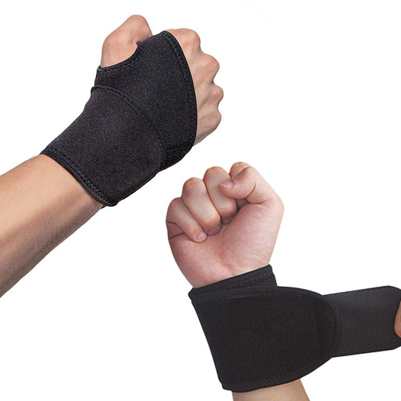 Hually Wrist Support, (2 Pack) Adjustable Wrist Brace with Hook-and-Loop Design, Breathable Wrist Wrap Band Offer Hand Support for Fitness, Bench Press, Weightlifting -One Size Fits Left or Right Hand - NewNest Australia