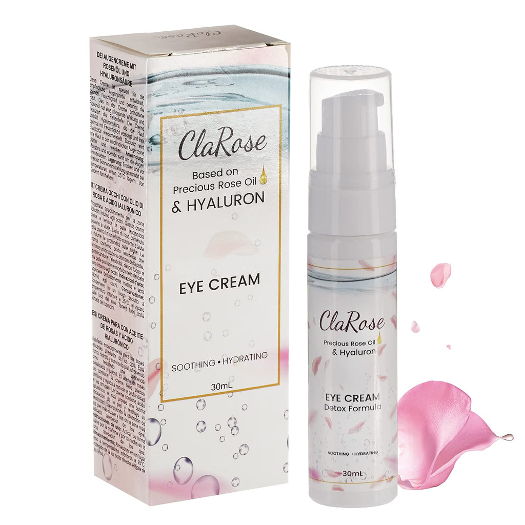 ClaRose Hyaluronic acid Anti-ageing Eye Cream with 100% Natural Rose oil; 30ml - NewNest Australia