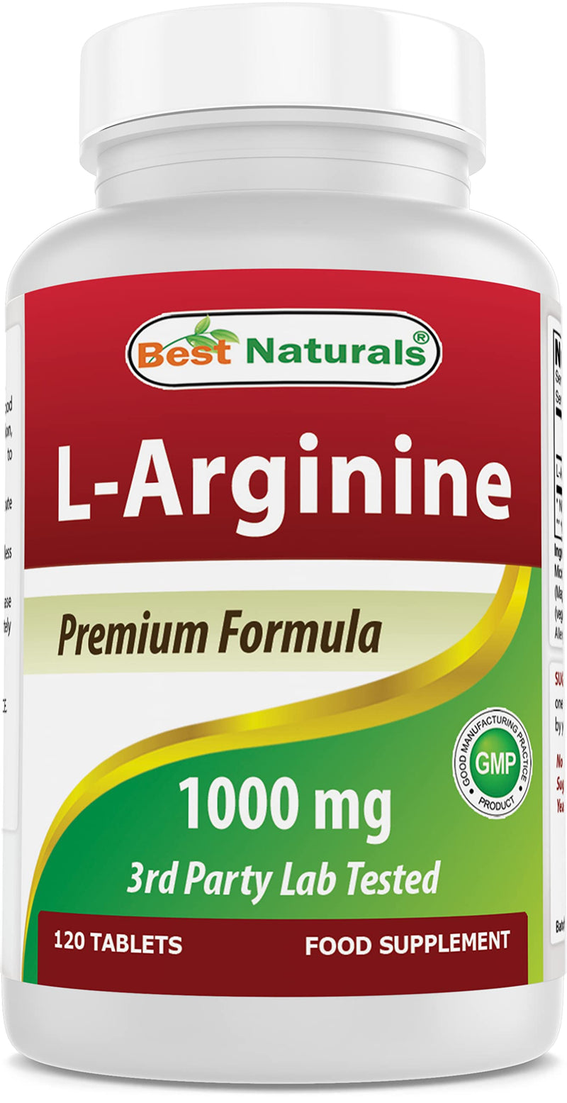 3 Pack - Best Naturals L-Arginine 1000 mg 120 Tablets - Pharmaceutical Grade L Arginine Supplement Promotes Nitric Oxide Synthesis (Total 360 Tablets) - NewNest Australia