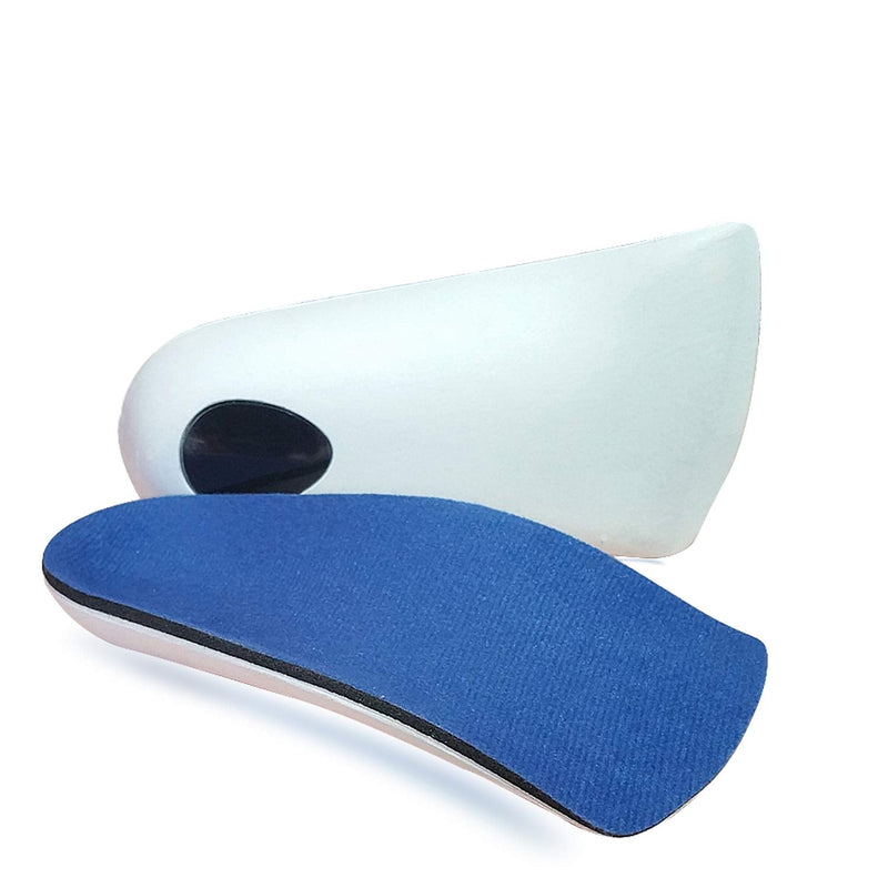 3/4 Length Plantar Fasciitis Insoles, Half Orthotic Inserts for Supination, Pronation, Oversupination, Flatfoot, Overpronation, Heel Spurs, Foot Pain Relief Arch Support Insoles for Men and Woman(XS) XS: UK (3-4.5) Blue + Grey - NewNest Australia