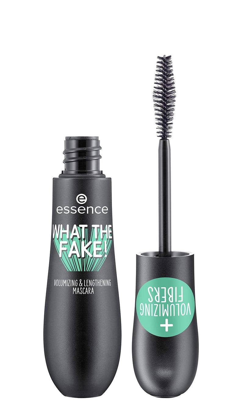 essence What the Fake! Volumising & Lengthening Mascara, With Volumising Fibres, No. 01 Black, Extended, Colour-Intense, No Perfume, Oil-Free, Alcohol-Free (16 ml) - NewNest Australia